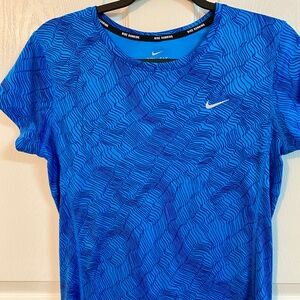 Nike Ladies Dri-fit Running Shirt Small Blue